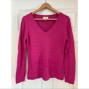 Ann Taylor Loft Cable Knit V-Neck Sweater